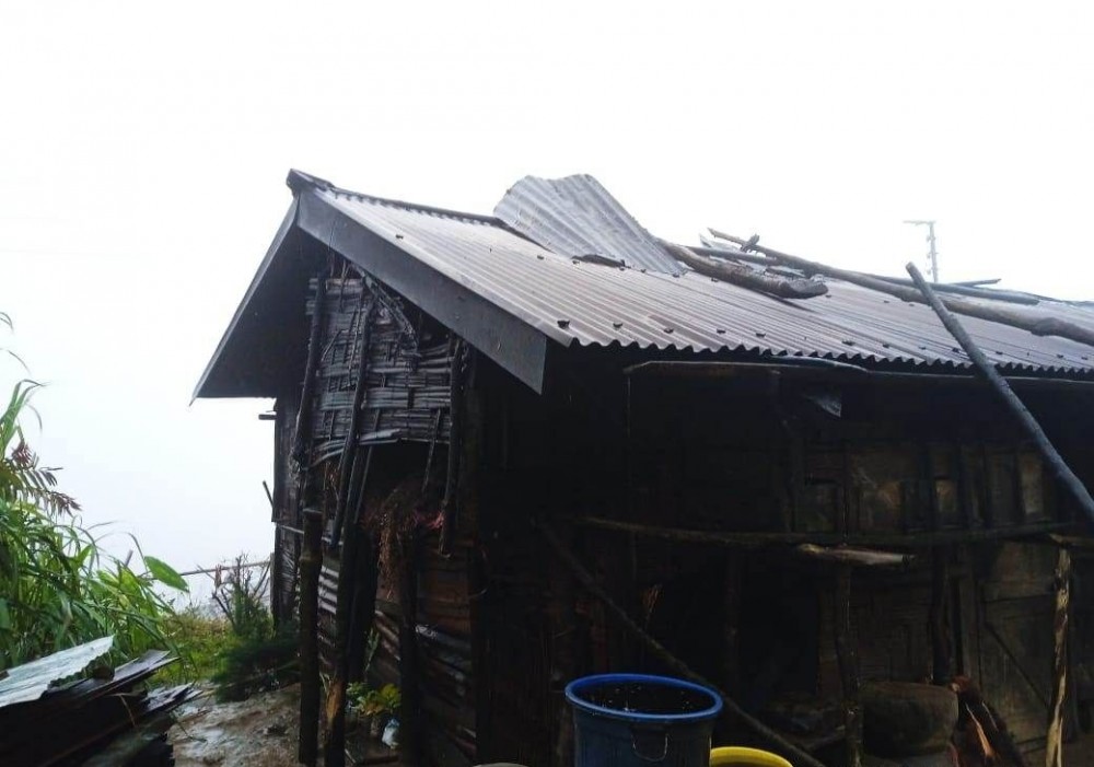 The lower-section of the Government High School in Phisami village under Kiphire district, which was blown away by strong winds and incessant rain associated with the cyclonic storm Sitrang on October 25. (Morung Photo)